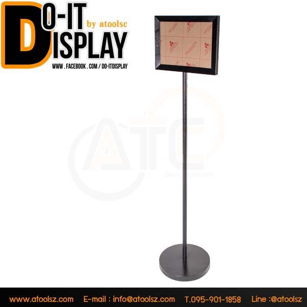 โปสเตอร์สแตนด์ เหล็กพ่นสีดำ ขนาดA4 แนวนอน ATC-04BL - Image 2