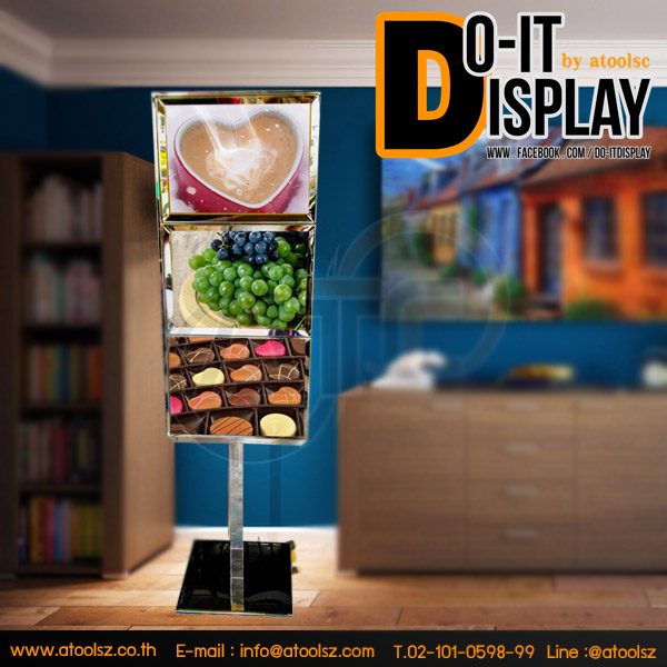 ขาตั้งป้ายโปสเตอร์สแตนด์ฐานสี่เหลี่ยม เสาคู่งานพิมพ์ A3 - Image 3
