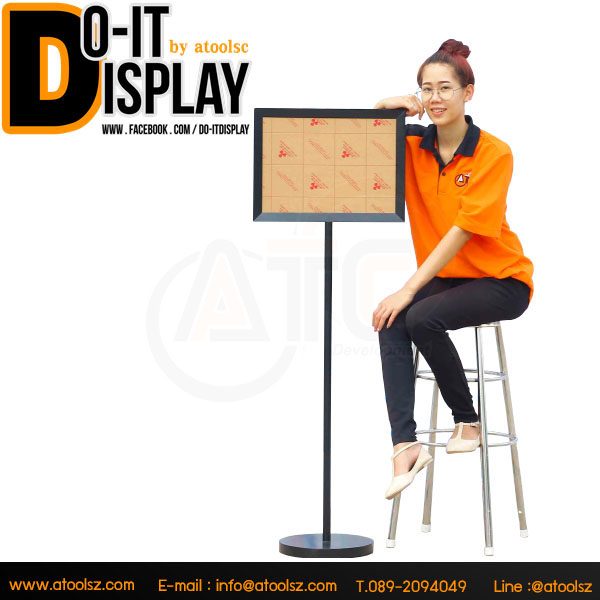 โปสเตอร์สแตนด์เหล็กพ่นสีดำ ขนาดA3แนวนอน - Image 6