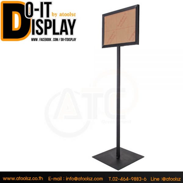 โปสเตอร์สแตนด์เหล็กพ่นสีดำขนาดA3แนวนอนฐานสี่เหลี่ยม - Image 2