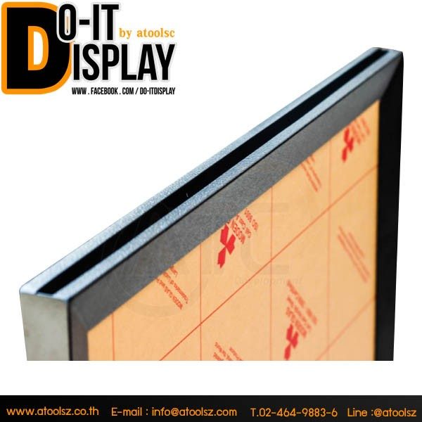 โปสเตอร์สแตนด์เหล็กพ่นสีดำขนาดA3แนวนอนฐานสี่เหลี่ยม - Image 4