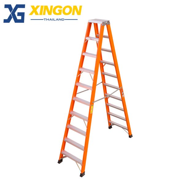 บันไดไฟเบอร์กลาสทรงเอขึ้นลงได้2ทาง10+10ฟุต XG107A10