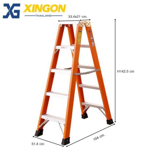 บันไดไฟเบอร์กลาสทรงเอขึ้นลงได้2ทาง5+5ฟุต XG107A5 - Image 2