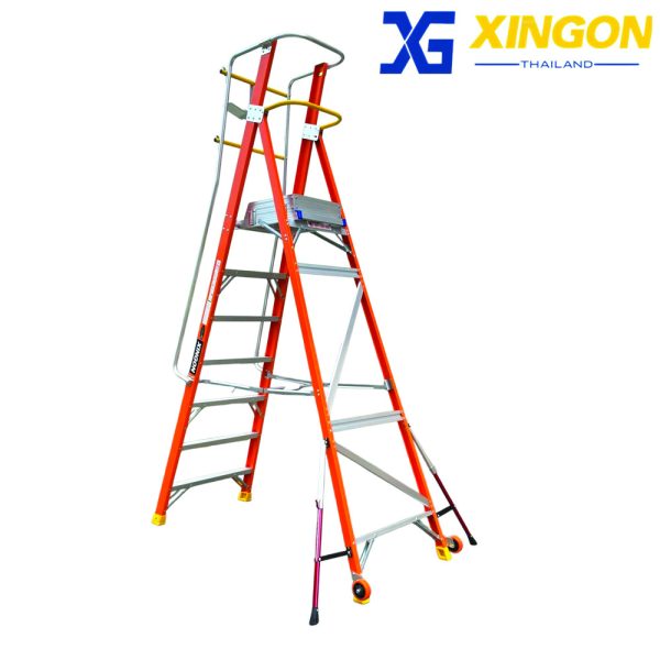 บันไดไฟเบอร์กลาสแพลตฟอร์ม7ฟุตมีขาค้ำ XG-152F7 - Image 8