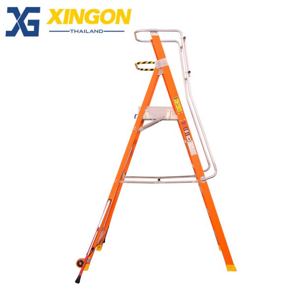 บันไดไฟเบอร์กลาสแพลตฟอร์ม6ฟุตมีขาค้ำ XG-152F6 - Image 6