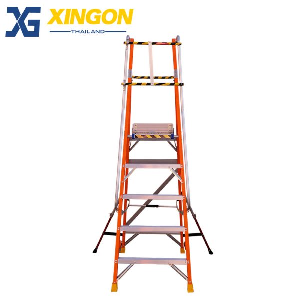 บันไดไฟเบอร์กลาสแพลตฟอร์ม5ฟุตมีขาค้ำ XG-152F5 - Image 3