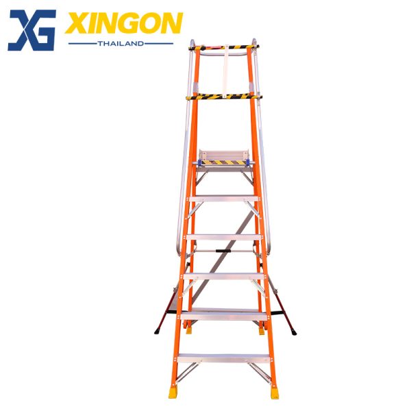 บันไดไฟเบอร์กลาสแพลตฟอร์ม6ฟุตมีขาค้ำ XG-152F6 - Image 7