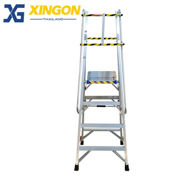 บันไดอลูมิเนียมติดล้อ 4 ฟุตมีราวจับและกันตก XG-152A4 - Image 4