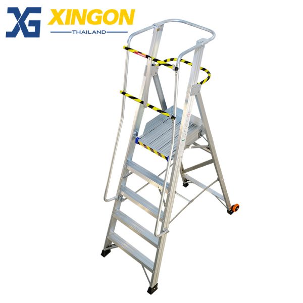 บันไดอลูมิเนียมติดล้อ5ฟุตมีราวจับและกันตก XG-152A5 - Image 6