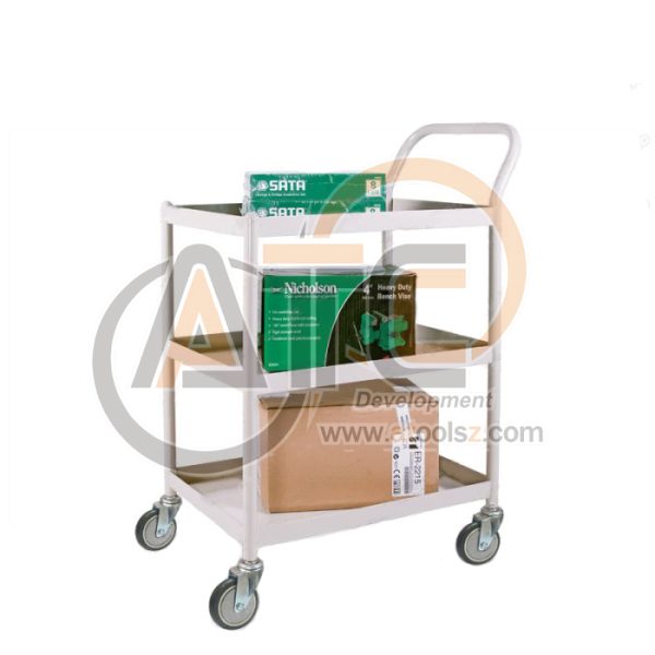 รถเข็นถาดเหล็กเชื่อมติดทั้งคัน 3 ชั้น ล้อ PU PT3-4006 - Image 2