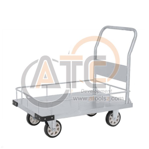 รถเข็นพื้นสเตนเลส พร้อมขอบกันตก มือจับข้างเดียวพับไม่ได้ 500 กก. ST1-7011T