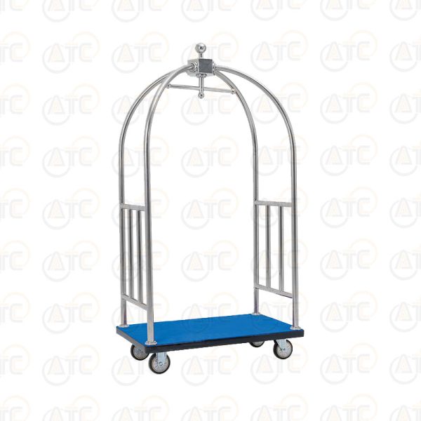 รถเข็นสัมภาระสเตนเลส ปูพรมสีน้ำเงิน ล้อ TPR LTP-R1
