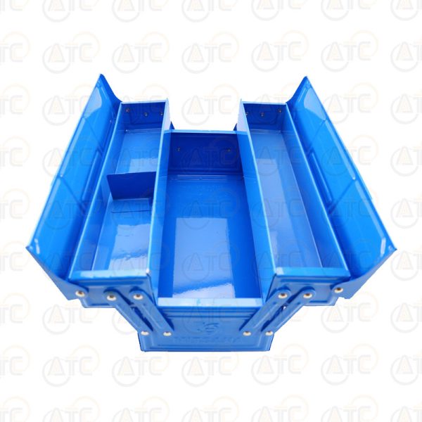 กล่องเครื่องมือเหล็ก 14" ฝาคู่ 2 ชั้น สีน้ำเงิน STB 08 - Image 2