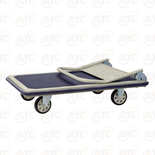 รถเข็นพื้นเหล็กชั้นเดียว มือจับข้างเดียวพับได้ 500 กก. ล้อ PU HG-310J - Image 2