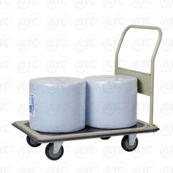 รถเข็นพื้นเหล็กชั้นเดียว มือจับข้างเดียวพับไม่ได้ 370 กก. ล้อ PU HB-211J - Image 2
