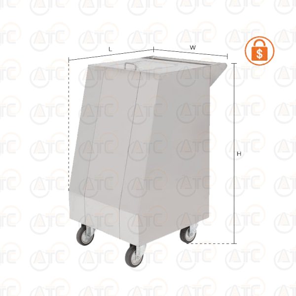 รถเข็นสเตนเลส สำหรับขนเงิน W500xL500xH900 มม. CT-5050