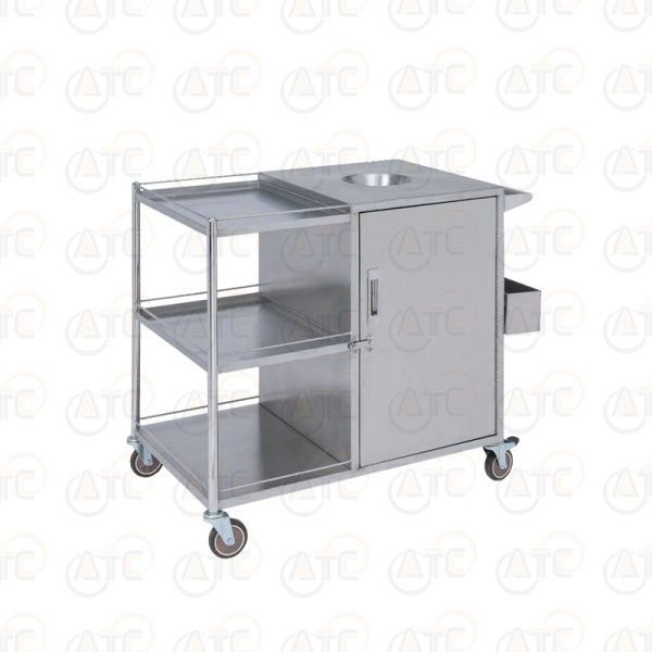รถเข็นเก็บจานสเเตนเลสพร้อมที่เก็บเศษอาหาร FCT-5590