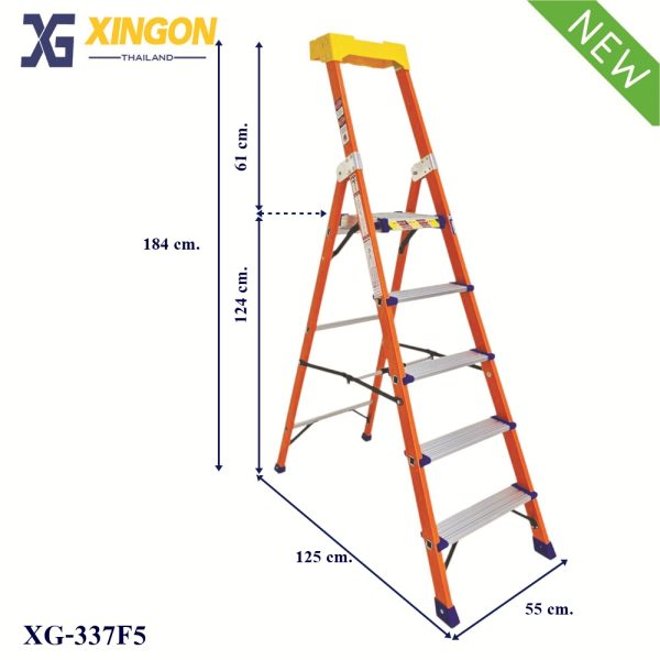 บันไดไฟเบอร์กลาสแพลตฟอร์ม5ฟุต XG-337F5 - Image 2