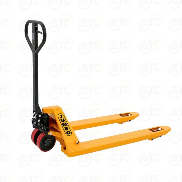 รถยกลากพาเลท 3 ตัน สีเหลือง งา 550x1220 มม. ล้อคู่ PU DF3-305DP1220L