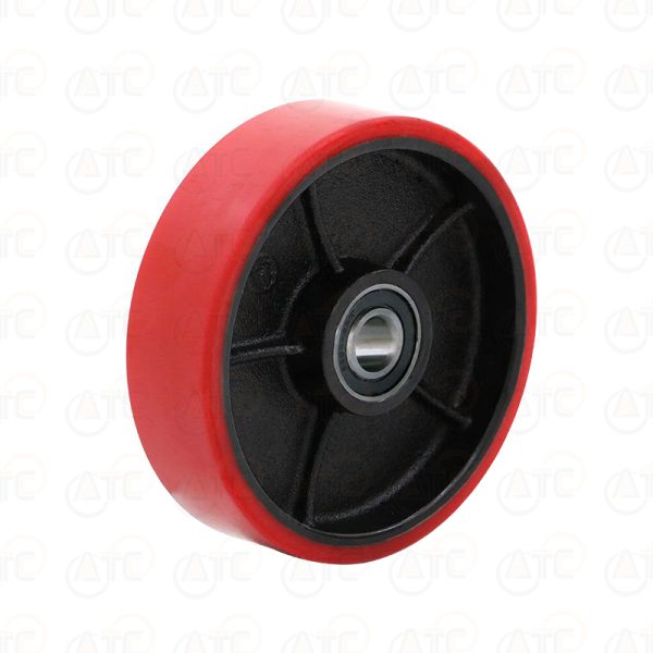 DF3,BF3 ล้อรถยกลาก - ล้อ PU 180x50 มม. แกนเหล็กหล่อ พร้อมลูกปืน