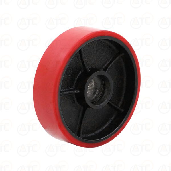 DF3,BF3 ล้อรถยกลาก - ล้อ PU 180x50 มม. แกนเหล็กหล่อ ไม่มีลูกปืน