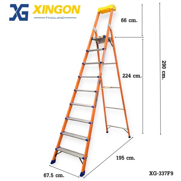 บันไดไฟเบอร์กลาสแพลตฟอร์ม9ฟุต XG-337F9 - Image 2