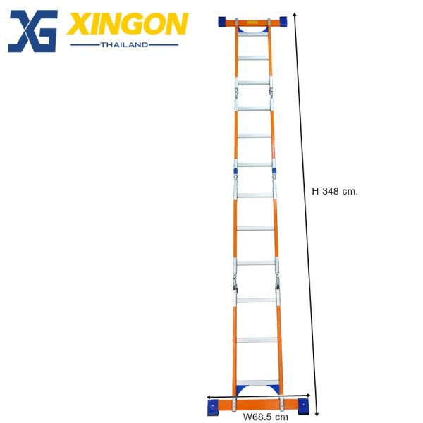 บันไดไฟเบอร์กลาสพับอเนกประสงค์12ขั้น XG163F4x3 - Image 8