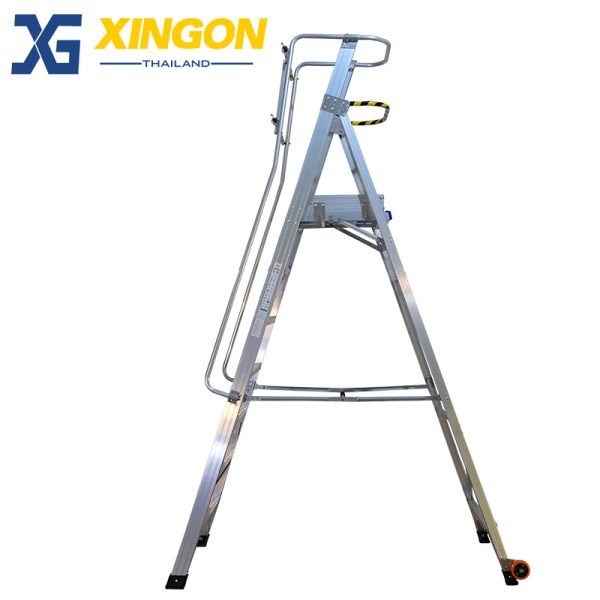 บันไดอลูมิเนียมติดล้อ10ฟุตมีราวจับและกันตก XG-152A10 - Image 4