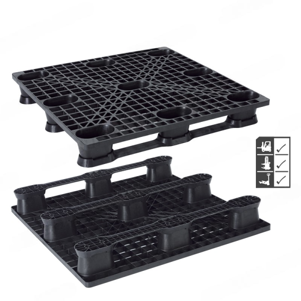 พาเลทพลาสติกน้ำหนักเบาเพิ่มขา สีดำ LS1111S