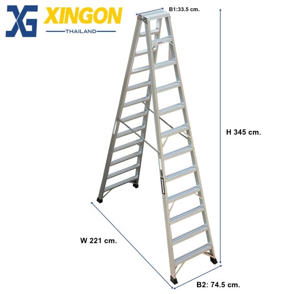 บันไดอลูมิเนียมทรงเอขึ้นลง2ทาง12ฟุต XG-106A12 - Image 2