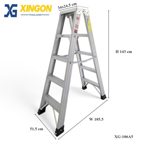 บันไดอลูมิเนียมทรงเอขึ้นลง2ทาง5ฟุต XG-106A5 - Image 2