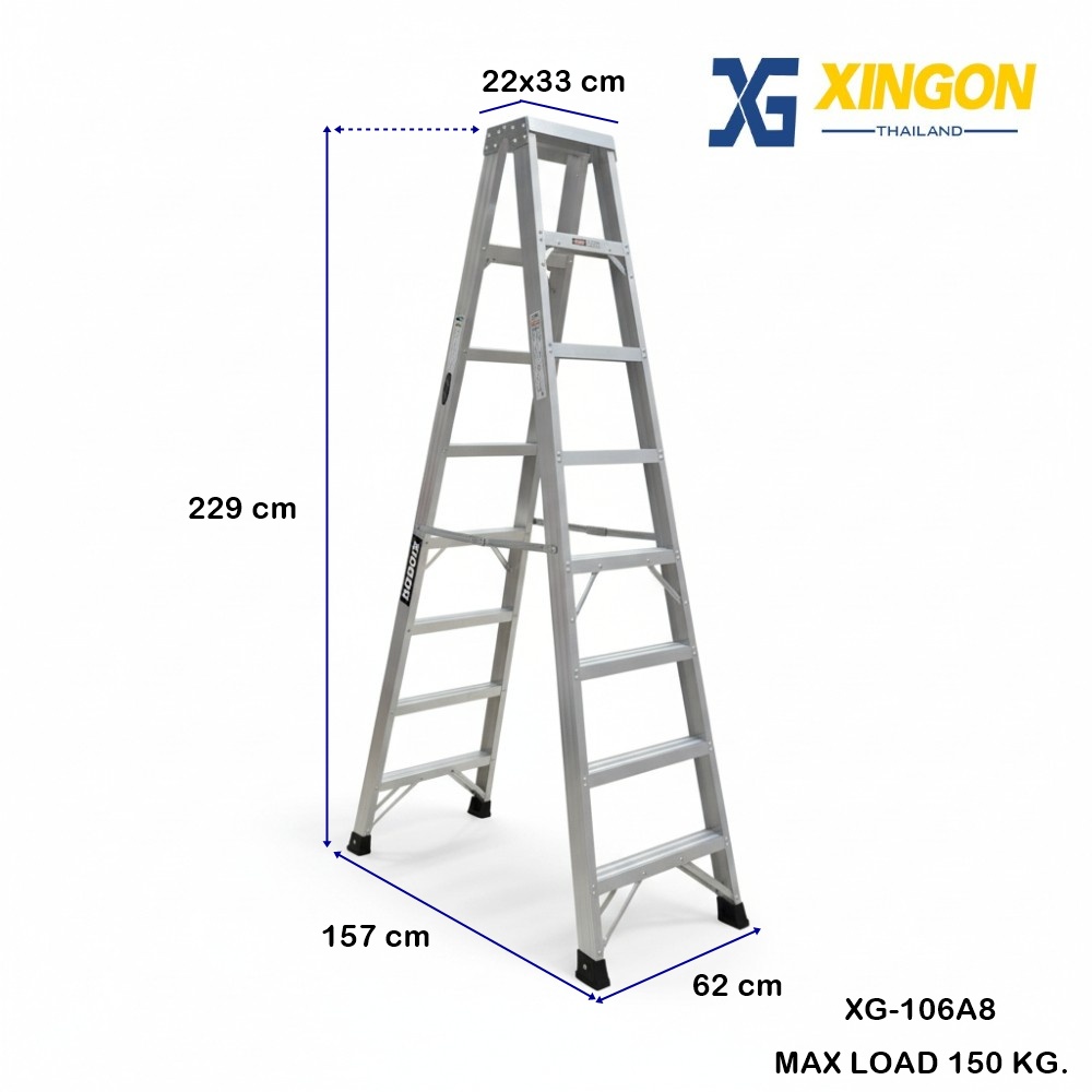 บันไดอลูมิเนียมทรงเอขึ้นลง2ทาง8ฟุต XG-106A8 - Image 2