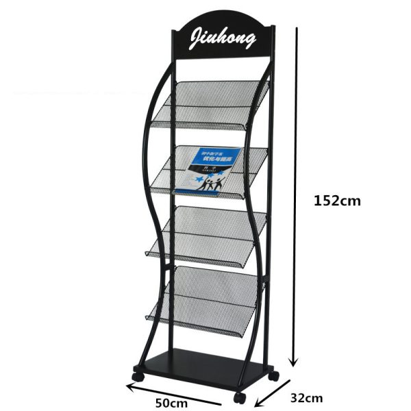 BROCHURE HOLDER / ชั้นวางโบรชัวร์เหล็กสีดำติดล้อ ATC-10J