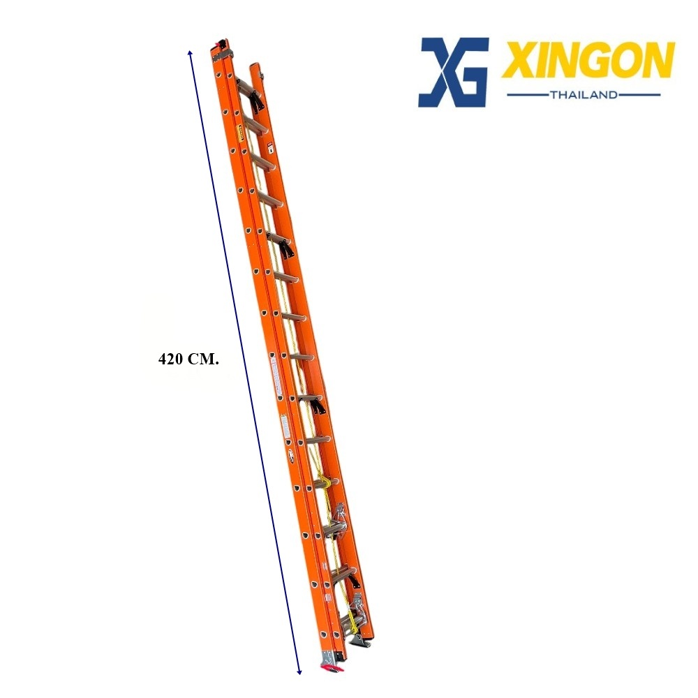 บันไดพาด2ตอนเลื่อนไฟเบอร์กลาส14ฟุต XG-127D2x14 - Image 2