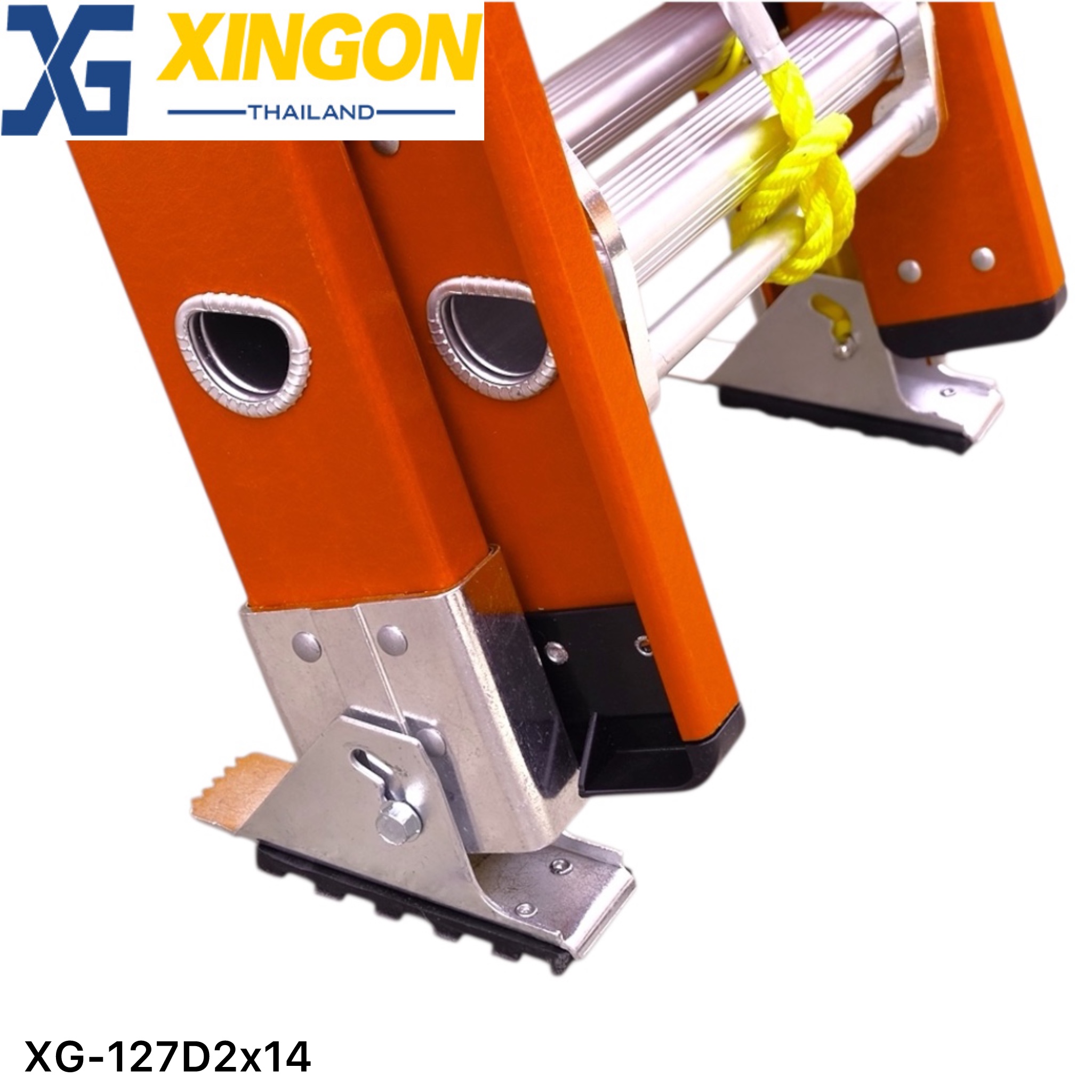 บันไดพาด2ตอนเลื่อนไฟเบอร์กลาส14ฟุต XG-127D2x14 - Image 6