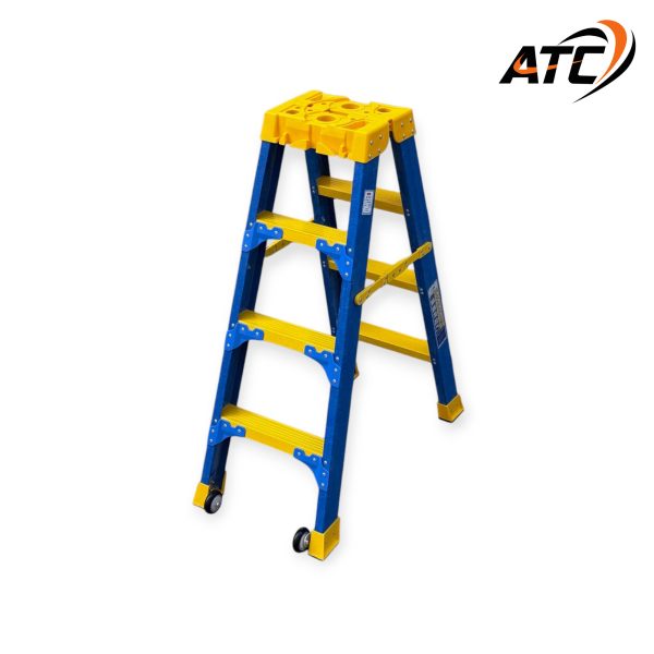 บันไดไฟเบอร์กลาสทั้งตัวทรงเอขึ้นลง2ทางติดล้อ4ฟุต ATC-204FG