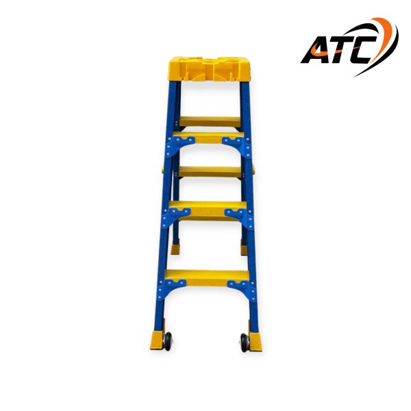 บันไดไฟเบอร์กลาสทั้งตัวทรงเอขึ้นลง2ทางติดล้อ4ฟุต ATC-204FG - Image 3