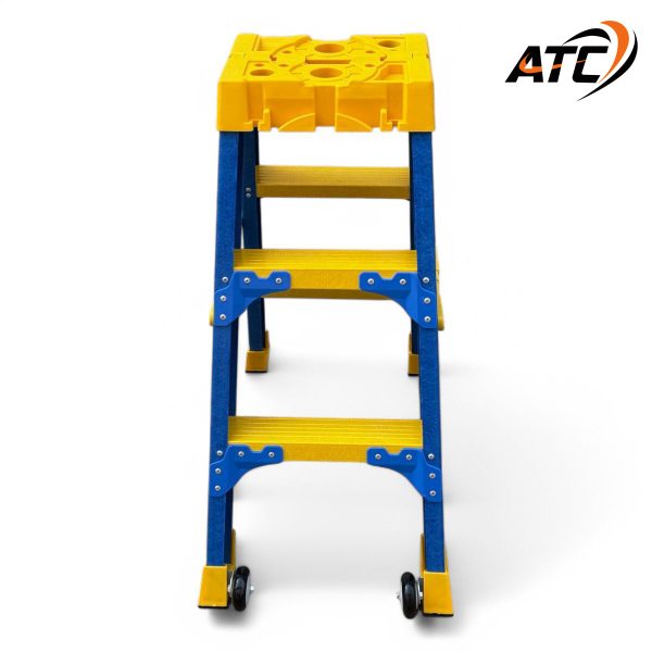 บันไดไฟเบอร์กลาสทั้งตัวทรงเอขึ้นลง2ทางติดล้อ3ฟุต ATC-203FG - Image 4