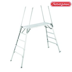 บันไดนั่งร้าน อลูมิเนียม HASEGAWA 5ขั้น พร้อมราวจับ สูง 1.36-1.76เมตร DUK-1816T