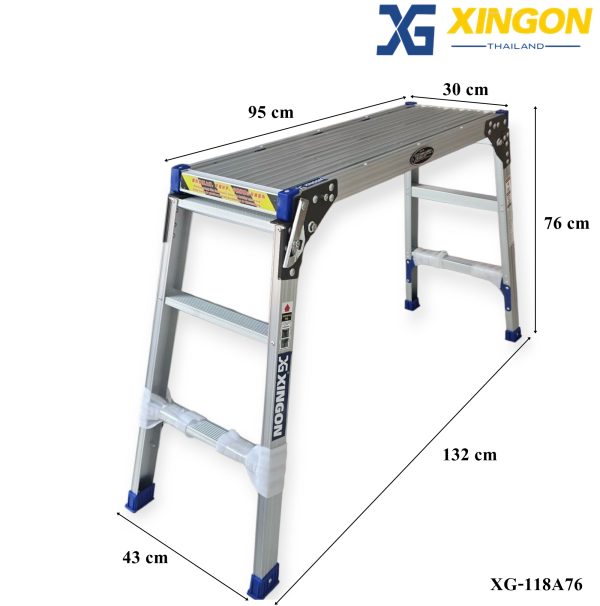 บันไดอลูมิเนียมนั่งร้านพับได้5+5ขั้น XG-118A120 - Image 2