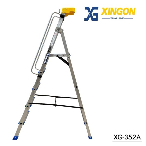 (สินค้าใหม่)บันไดแพลตฟอร์มอลูมิเนียมมีราวจับจัมโบ้5ฟุต XG-352A5 - Image 3