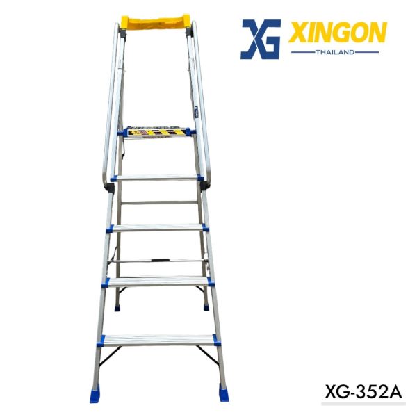 (สินค้าใหม่)บันไดแพลตฟอร์มอลูมิเนียมมีราวจับจัมโบ้5ฟุต XG-352A5 - Image 4