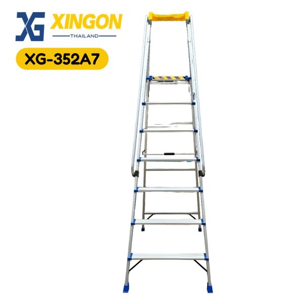 (สินค้าใหม่)บันไดแพลตฟอร์มอลูมิเนียมมีราวจับจัมโบ้7ฟุต XG-352A7 - Image 2