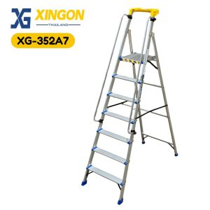 (สินค้าใหม่)บันไดแพลตฟอร์มอลูมิเนียมมีราวจับจัมโบ้7ฟุต XG-352A7
