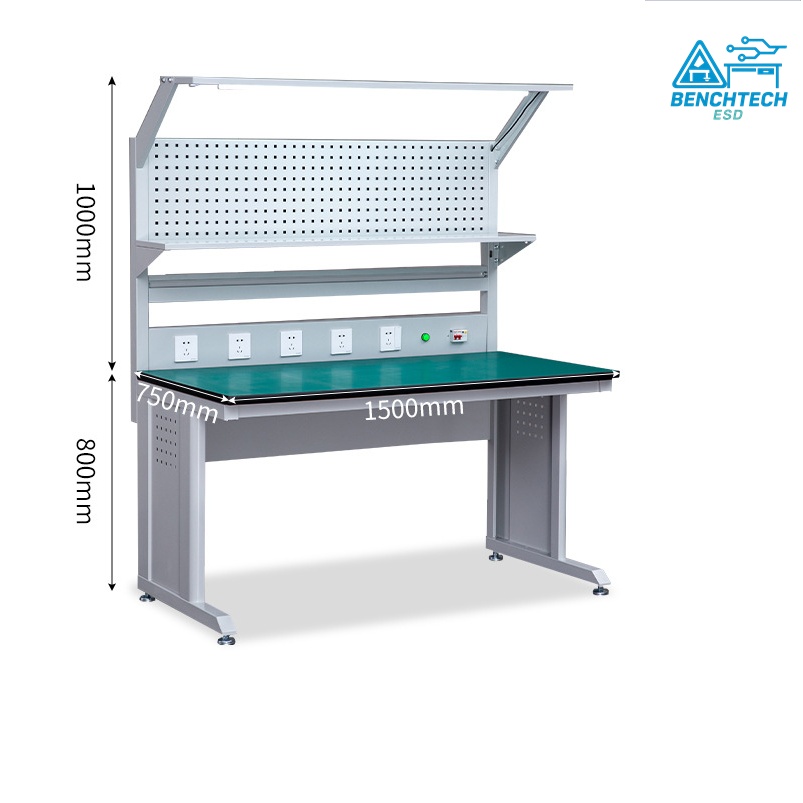 โต๊ะทำงานช่างESD พร้อมแผงแขวน150x75x80 CM.รับน้ำหนักได้1000กก. HSB-150GH - Image 3