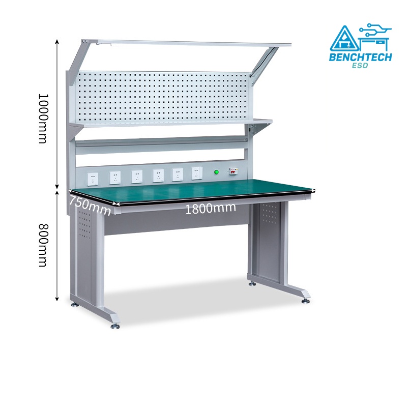 โต๊ะทำงานช่างESD พร้อมแผงแขวน180x75x80 CM.รับน้ำหนักได้1000กก. HSB-180GH - Image 2