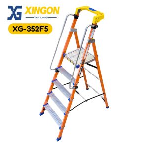 บันไดแพลตฟอร์มไฟเบอร์กลาสมีราวจับ รุ่นจัมโบ้5ฟุต XG-352F5 (สินค้าใหม่)