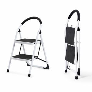 บันไดเหล็กใช้งานภายในบ้าน สีขาว 2ขั้น (Steel Household Ladder – White) XG-222T2