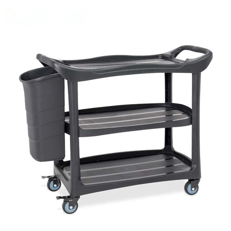 รถเข็นพลาสติกเก็บจาน-เศษอาหาร 3ชั้น ถังใหญ่1ใบ PP130-31 - Image 2