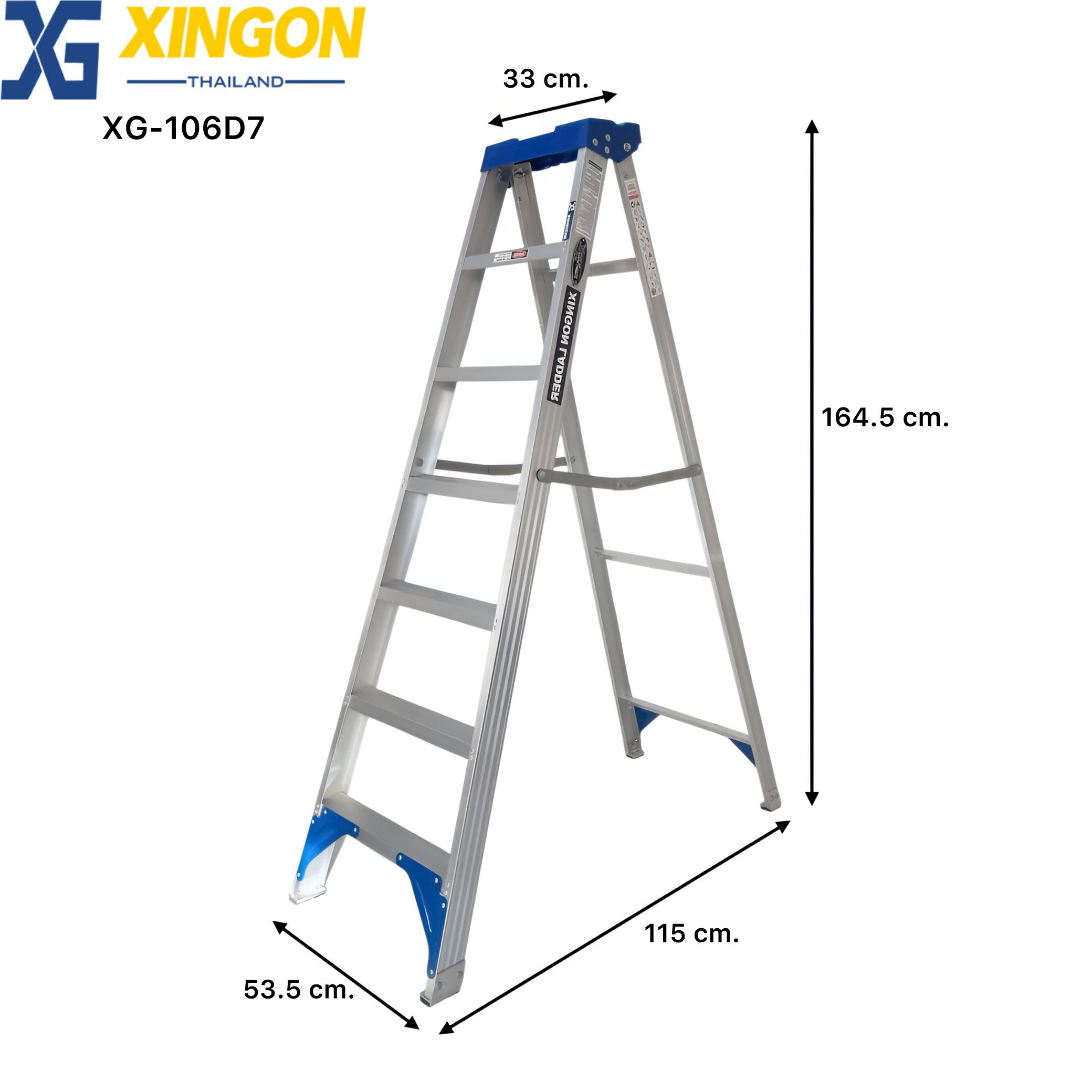 บันไดอลูมิเนียมทรงเอขึ้นลง1ทางมีถาดวางเครื่องมือ7ฟุต XG-106D7 - Image 2